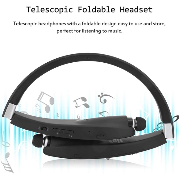 SX-991 Bluetooth Wireless Stereo Neckband Earbuds, Foldable Neck Hanging Type. - Picture 4 of 9